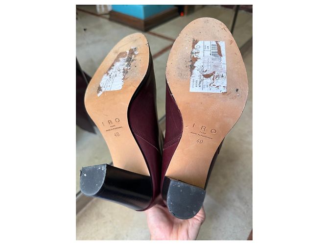 Botas de cuero burdeos hasta la rodilla IRO - vista 3