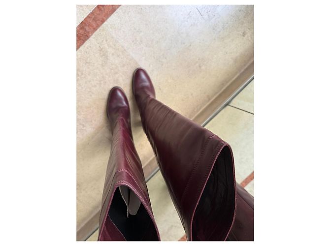 Botas de cuero burdeos hasta la rodilla IRO - vista 4