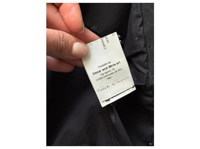 Rick Owens Abrigo de cuero negro envolvente - vista 3
