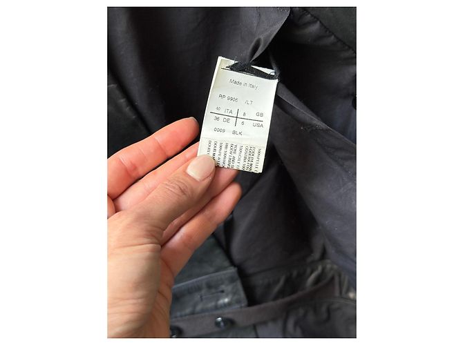 Rick Owens Abrigo de cuero negro envolvente - vista 4