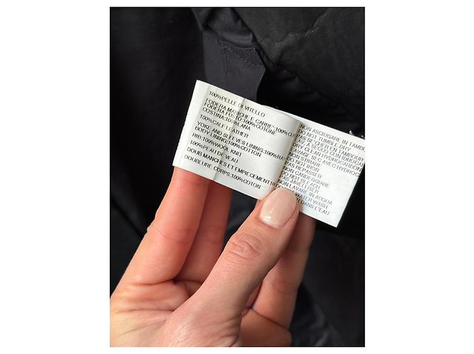 Rick Owens Abrigo de cuero negro envolvente - vista 5