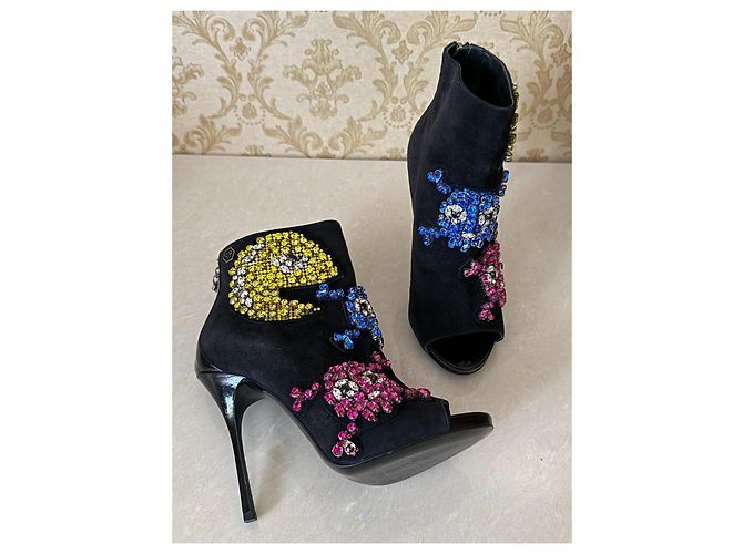 Stivaletti Philipp Plein con cristalli Nero - vista 2
