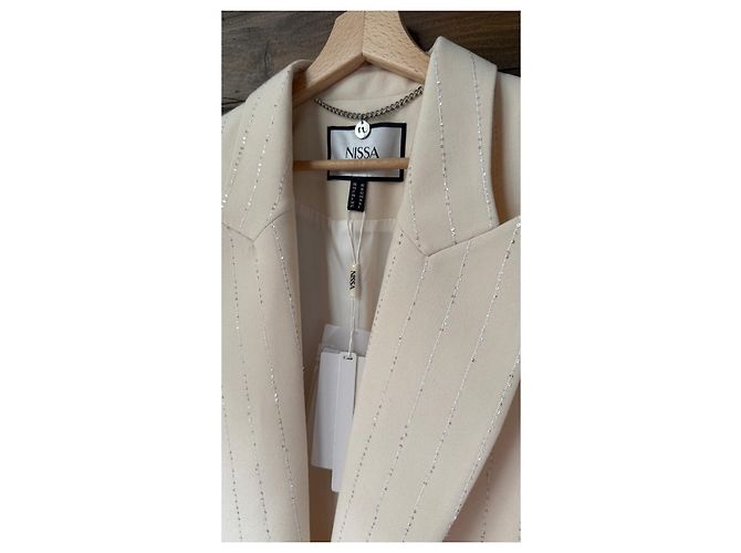 Autre Marque Blazer Rayado Beige Nissa - vista 4