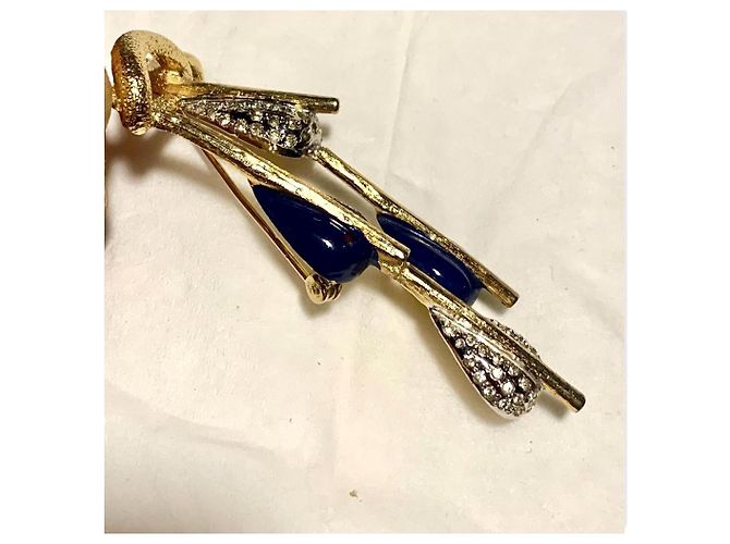 Pierre Cardin Zwei-in-eins Schmuck - Brosche Anhänger Blau Golden - Ansicht 3