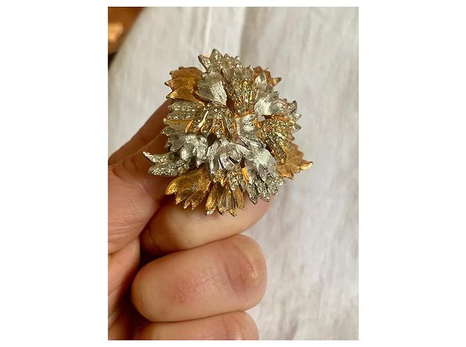 Spilla Pierre Cardin Floreale Sole Oro e Argento D'oro Rame - vista 10