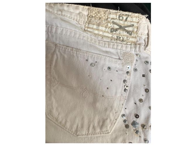 Vaqueros Ralph Lauren Avery Straight Blancos Algodón Plata Gris - vista 11