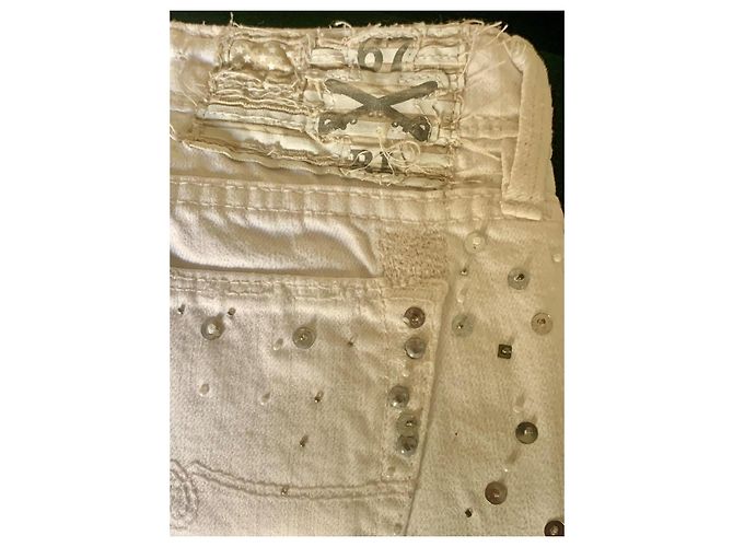 Vaqueros Ralph Lauren Avery Straight Blancos Algodón Plata Gris - vista 14