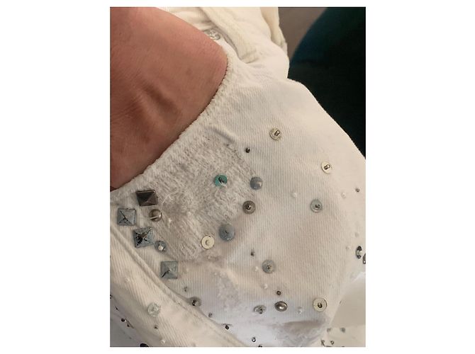 Vaqueros Ralph Lauren Avery Straight Blancos Algodón Plata Gris - vista 15
