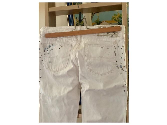 Vaqueros Ralph Lauren Avery Straight Blancos Algodón Plata Gris - vista 5