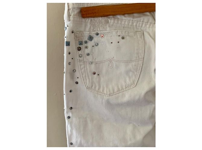Vaqueros Ralph Lauren Avery Straight Blancos Algodón Plata Gris - vista 6