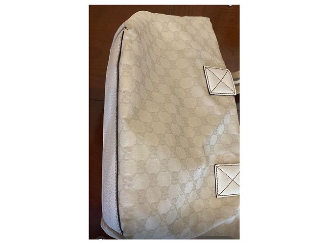Sylvie Borsa Tote Gucci Sherry Line in tela GG Beige - vista 12