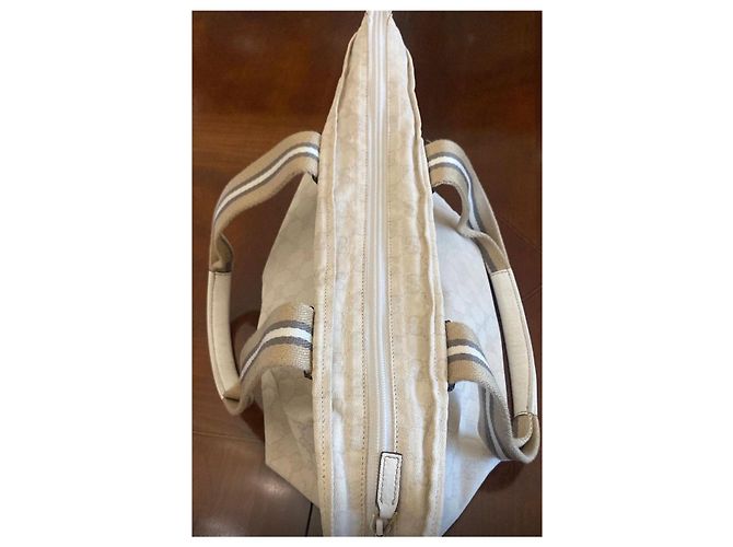 Sylvie Borsa Tote Gucci Sherry Line in tela GG Beige - vista 3