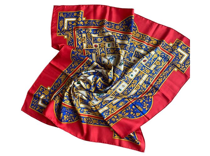Sciarpa di seta Hermès Les Joyaux de l’Été Rossa Rosso - vista 15