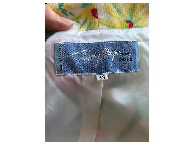 Jaqueta de Verão Thierry Mugler Estampa Floral 1997 Branco Multicor - vista 10