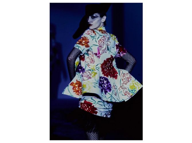Jaqueta de Verão Thierry Mugler Estampa Floral 1997 Branco Multicor - vista 14