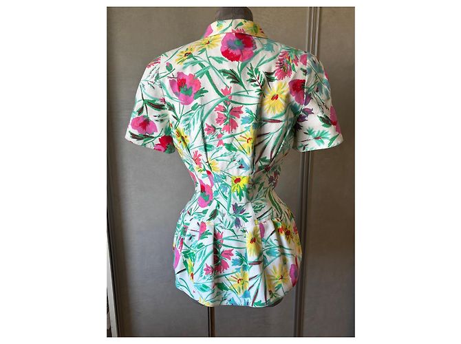 Jaqueta de Verão Thierry Mugler Estampa Floral 1997 Branco Multicor - vista 5