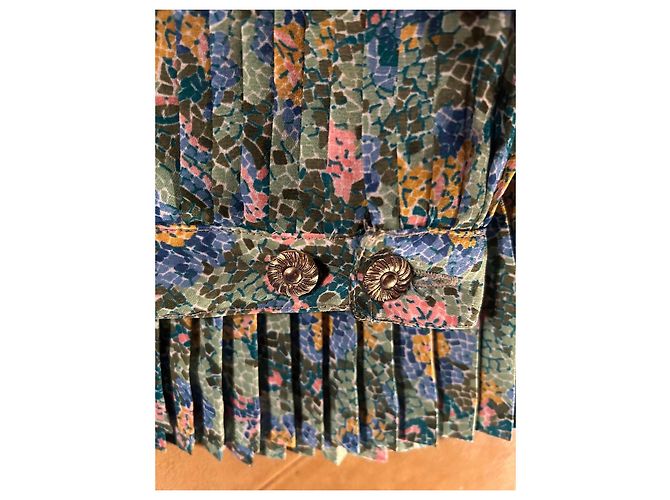 Autre Marque Completo Gonna e Camicetta Franck Olivier Floreale Verde 40 Rosa Blu Giallo - vista 12