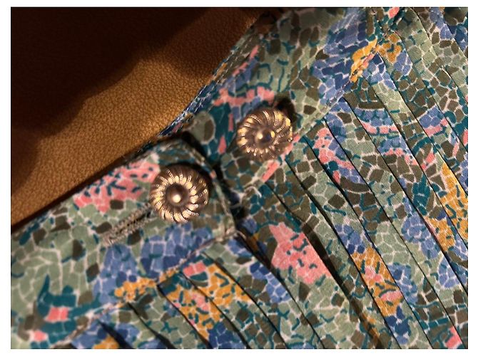 Autre Marque Completo Gonna e Camicetta Franck Olivier Floreale Verde 40 Rosa Blu Giallo - vista 15