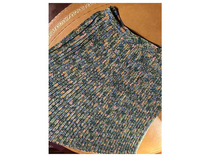 Autre Marque Completo Gonna e Camicetta Franck Olivier Floreale Verde 40 Rosa Blu Giallo - vista 16