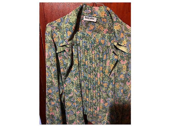 Autre Marque Completo Gonna e Camicetta Franck Olivier Floreale Verde 40 Rosa Blu Giallo - vista 2