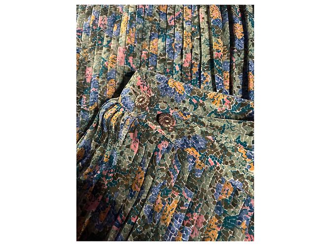 Autre Marque Completo Gonna e Camicetta Franck Olivier Floreale Verde 40 Rosa Blu Giallo - vista 20