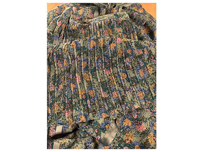 Autre Marque Completo Gonna e Camicetta Franck Olivier Floreale Verde 40 Rosa Blu Giallo - vista 7
