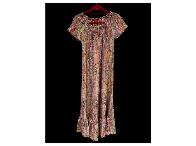 Vestido midi de seda estampado 120% Lino Multicolor - vista 2