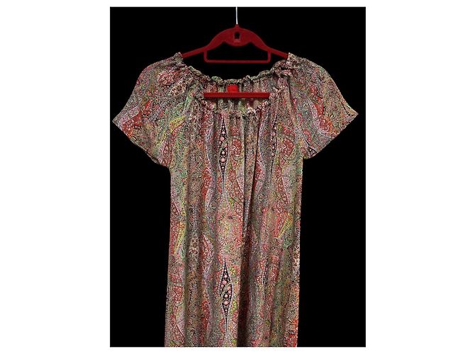 Vestido midi de seda estampado 120% Lino Multicolor - vista 4