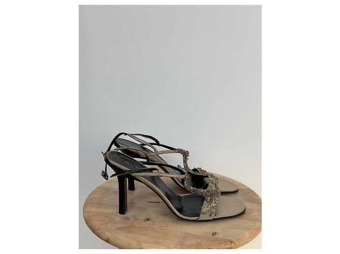 Sandali Gucci con Cristalli - Khaki Cachi - vista 4