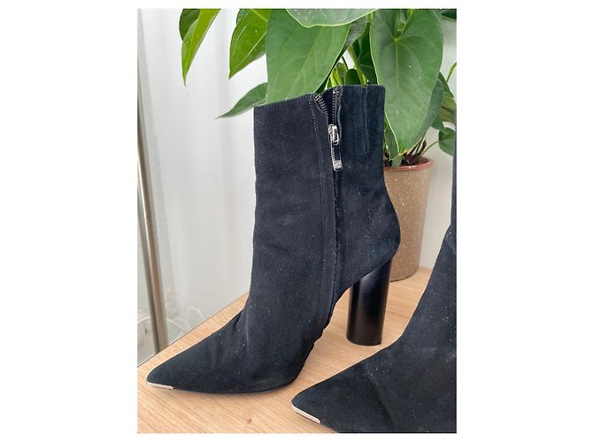 Botines Barbara Bui de ante negro con tacón bloque - vista 3