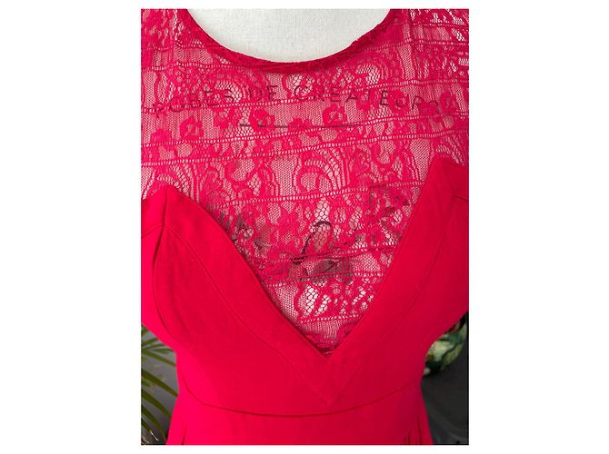 Rotes Spitzenkleid von Sandro - Ansicht 2