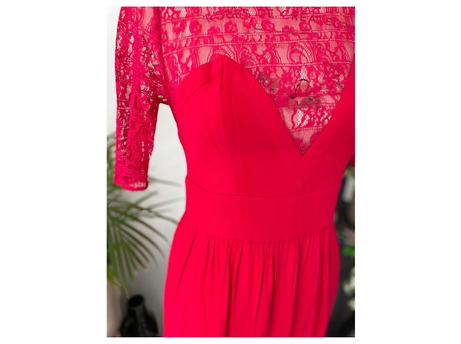 Rotes Spitzenkleid von Sandro - Ansicht 3