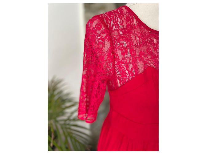 Rotes Spitzenkleid von Sandro - Ansicht 4