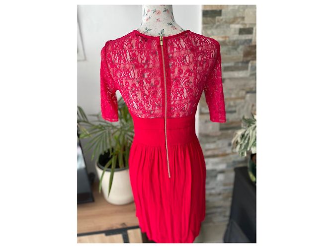 Rotes Spitzenkleid von Sandro - Ansicht 5