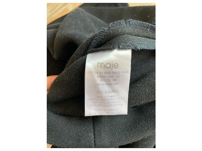 Abito Maje Bicolore Peplum Blu Navy e Nero - vista 9