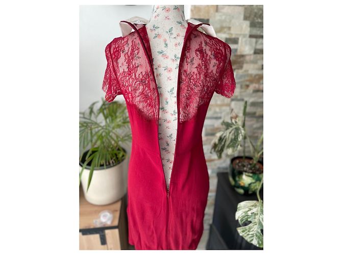 Rotes Spitzenkleid von Sandro - Ansicht 10