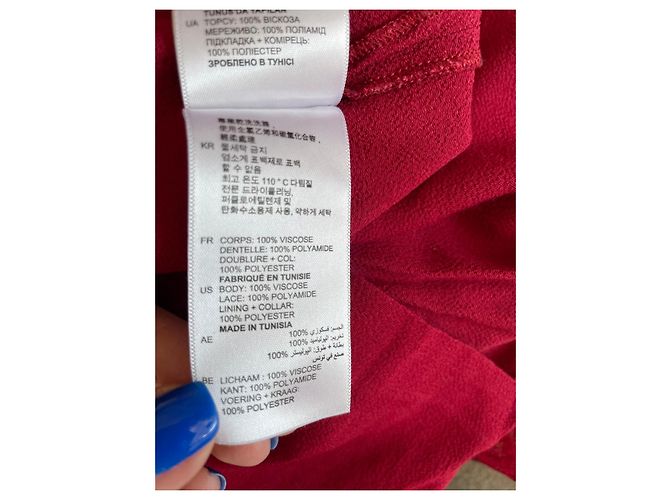Rotes Spitzenkleid von Sandro - Ansicht 11