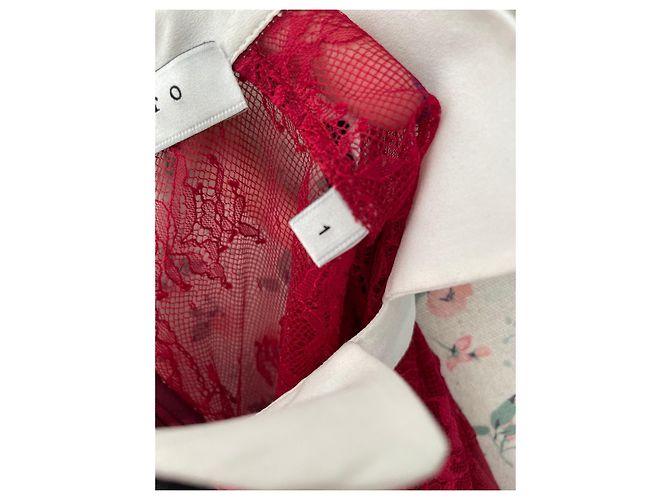 Rotes Spitzenkleid von Sandro - Ansicht 13