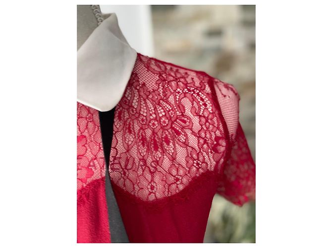 Rotes Spitzenkleid von Sandro - Ansicht 5