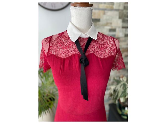 Rotes Spitzenkleid von Sandro - Ansicht 7