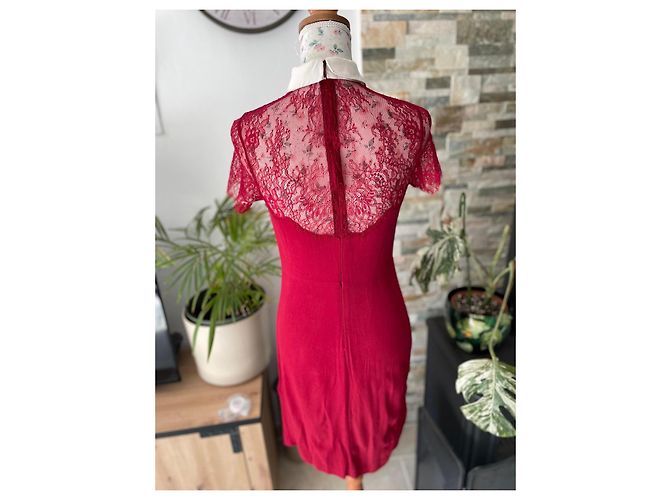 Rotes Spitzenkleid von Sandro - Ansicht 9