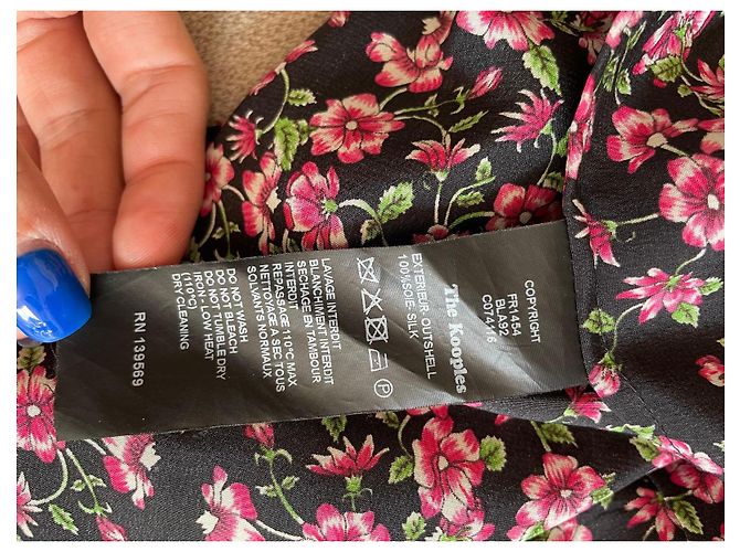 The Kooples Sommerkleid mit rosa und schwarzen Blumen Pink Grün - Ansicht 9
