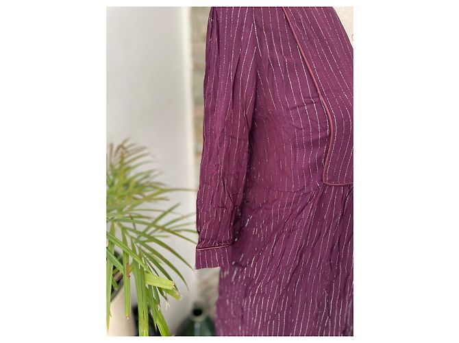 Autre Marque Abito viola con strisce argento Porpora - vista 3