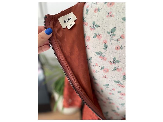 Autre Marque Vestido de encaje naranja quemado Burdeos - vista 6