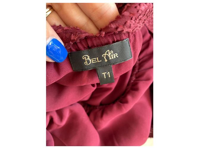 Bel Air Vestido corto burdeos sin mangas - vista 8