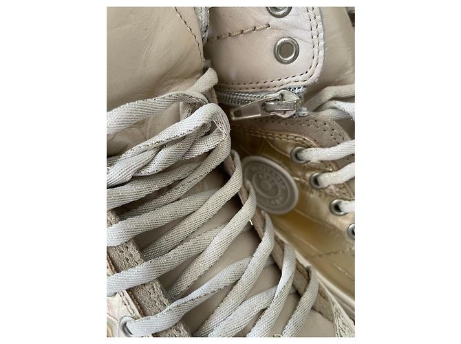 Sneakers alte Pataugas dorate Bianco D'oro - vista 9