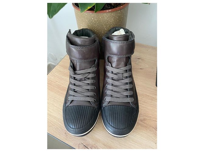 Ash Braune Leder High-Top-Sneaker - Ansicht 2