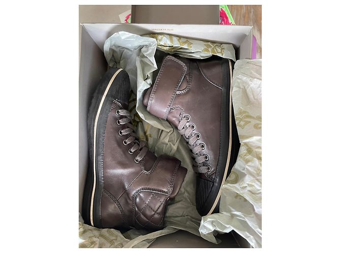 Ash Braune Leder High-Top-Sneaker - Ansicht 6
