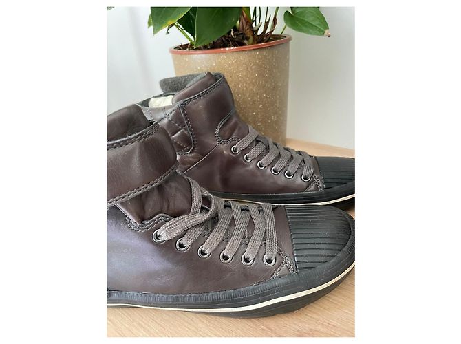 Ash Braune Leder High-Top-Sneaker - Ansicht 7