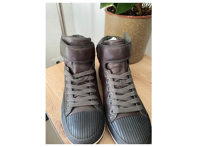 Ash Braune Leder High-Top-Sneaker - Ansicht 8